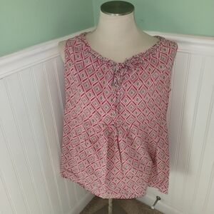 WOMEN'S Pink & Cream/Tan Maternity Top